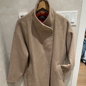 Wool cocoon Zara winter coat - camel
